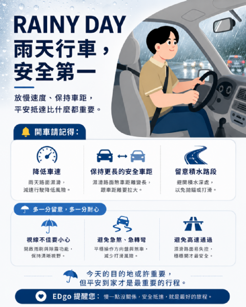 雨天行車安全指南｜掌握 6 大駕駛原則，讓每一趟旅程平安抵達